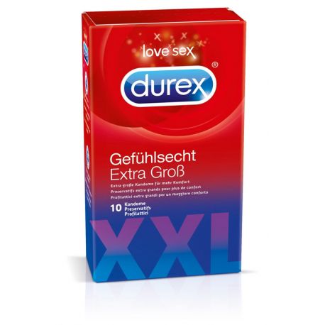 10 Préservatifs DUREX grande taille