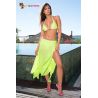 Maillot de bain luxe triangle vert anis bijoux multicolores 