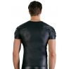 T-shirt simili cuir noir homme
