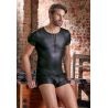 T-shirt simili cuir noir homme