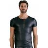 T-shirt simili cuir noir homme