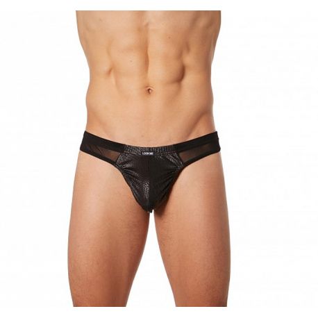 Slip homme noir sexy simili cuir