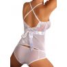 Top blanc dentelle et culotte