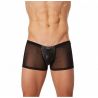 Boxer homme noir effet cuir et voile