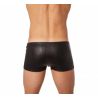 Boxer homme noir effet cuir et voile