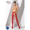 Collants ouverts résille rouge