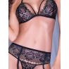 Lingerie 4 pièces dentelle brillante