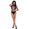 Body noir transparent brodé