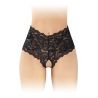 Boxer femme ouvert noir dentelle