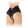Boxer femme ouvert noir dentelle