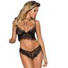 Soutien gorge sexy et culotte dentelle noire