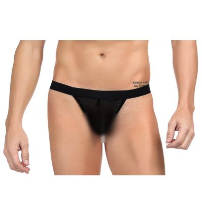 String homme noir résille 