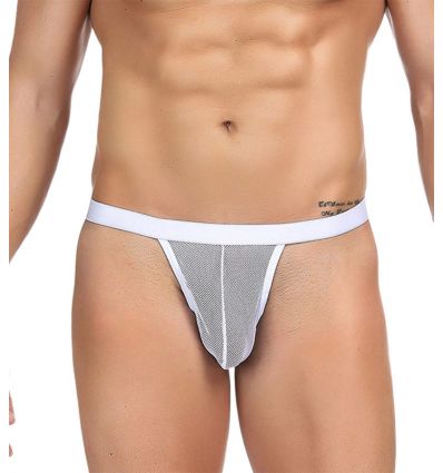 String homme blanc poche résille