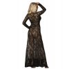 Robe longue dentelle noire à manches longues Subblime