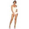 Top et shorty satin blanc cassé Prima Neve