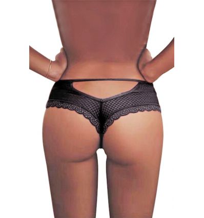 Tanga noir dentelle Paris Hollywood