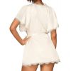Peignoir satin blanc cassé Prima Neve