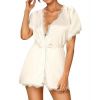 Peignoir satin blanc cassé Prima Neve