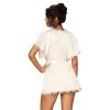 Peignoir satin blanc cassé Prima Neve