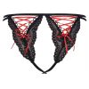 Culotte dentelle ouverte noire et rouge Axami