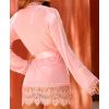 Peignoir et string dentelle rose pastel