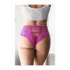 Culotte tanga taille haute dentelle rose fushia