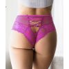 Culotte tanga taille haute dentelle rose fushia