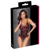 Body dentelle ouvert noir et rouge