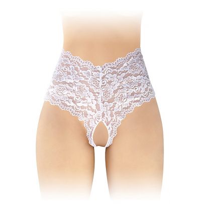 Boxer ouvert dentelle blanche et laçage