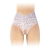 Boxer ouvert dentelle blanche et laçage