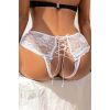 Culotte shorty dentelle ouvert lacé blanc