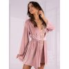 Peignoir velours manches longues rose pastel