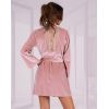 Peignoir velours manches longues rose pastel