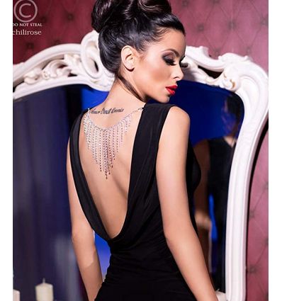 Mini robe de soirée noire sexy strass