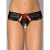 String ouvert dentelle noir et rouge Axami
