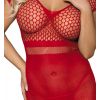 Robe nuisette moulante résille rouge