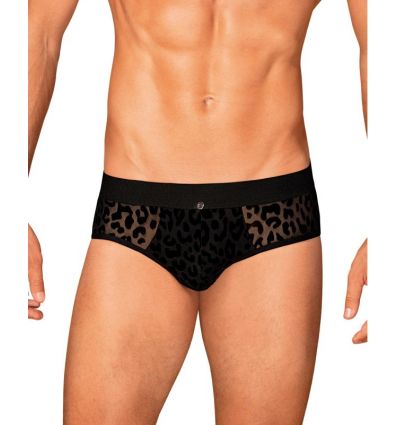 Slip homme léoopard noir Azmeron