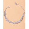 Bracelet de cheville argenté avec strass