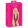 Body string noir décolleté dentelle brodée