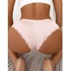Culotte shorty lycra et dentelle rose pastel