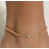 Chaîne de cheville dorée avec strass