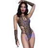 Ensemble body string et mitaines léopard