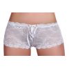 Shorty dentelle blanc femme à laçage