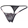 String noir brodé et strass rouges
