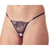 String noir brodé et strass rouges