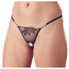 String noir brodé et strass rouges