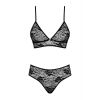 Soutien gorge bralette et culotte haute dentelle noire