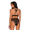 Soutien gorge bralette et culotte haute dentelle noire