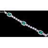 Collier poitrine argentée et zircone vert