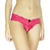 String ouvert dentelle rose fushia